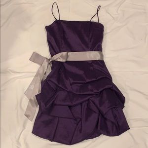 Purple Dress with Gray Ribbon